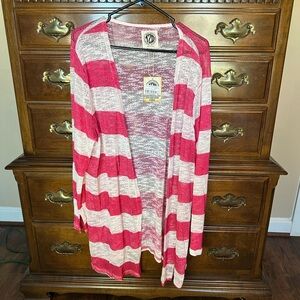 T2D Red and White Striped Cardigan